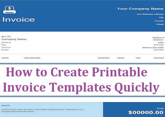 How to Create Printable Invoice Templates Quickly