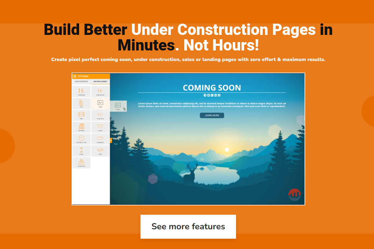 Under Constuction Page Builder