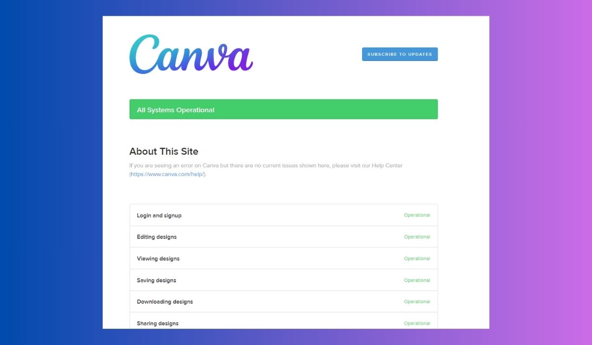 Check Canva Status